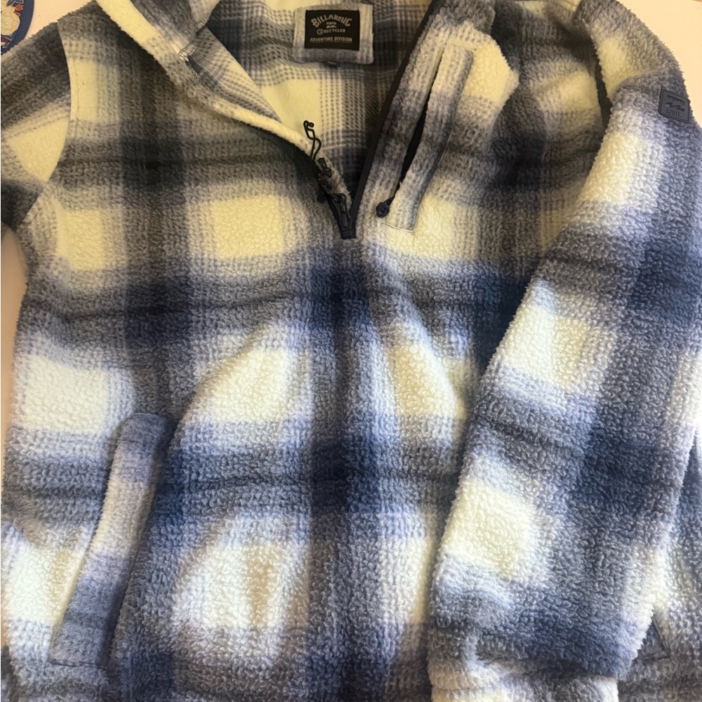 Billabong Blue Flannel Pullover Fleece